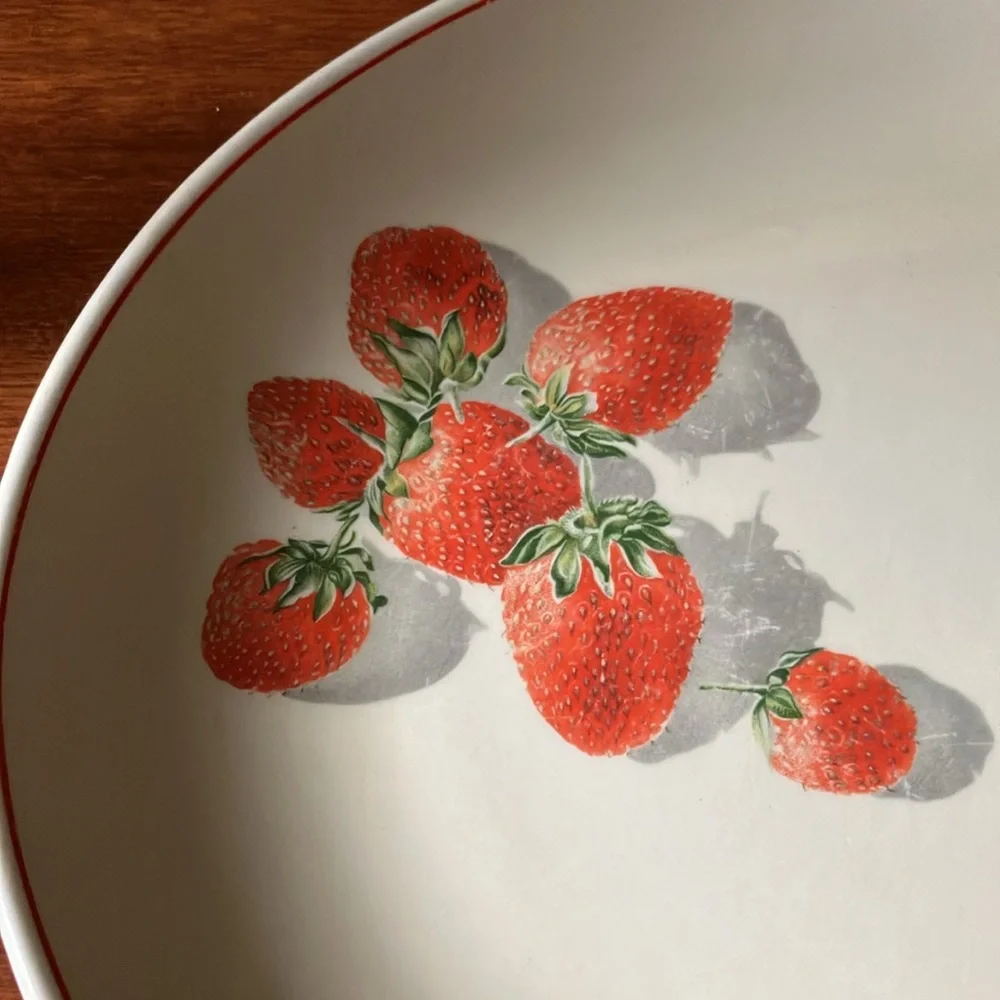 Vintage 12” strawberry shortcake serving dish platter plate EUC